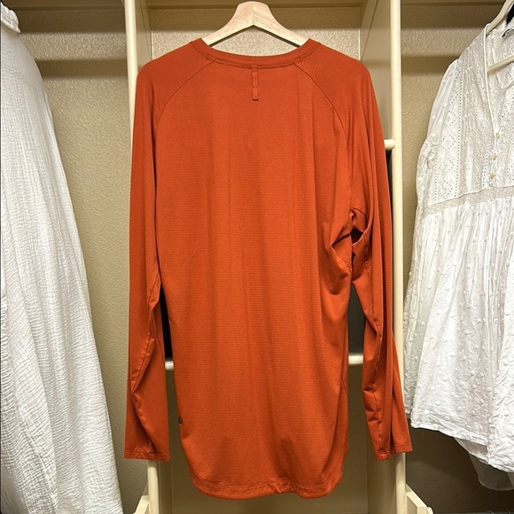 lululemon Shirt Mens L Orange Long Sleeve Tee terracotta Rust Orange Sport Prep - Picture 13 of 13